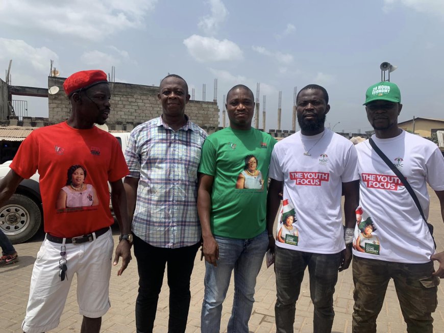 Parliamentary candidate for Agona West celebrates #Valentine with traders