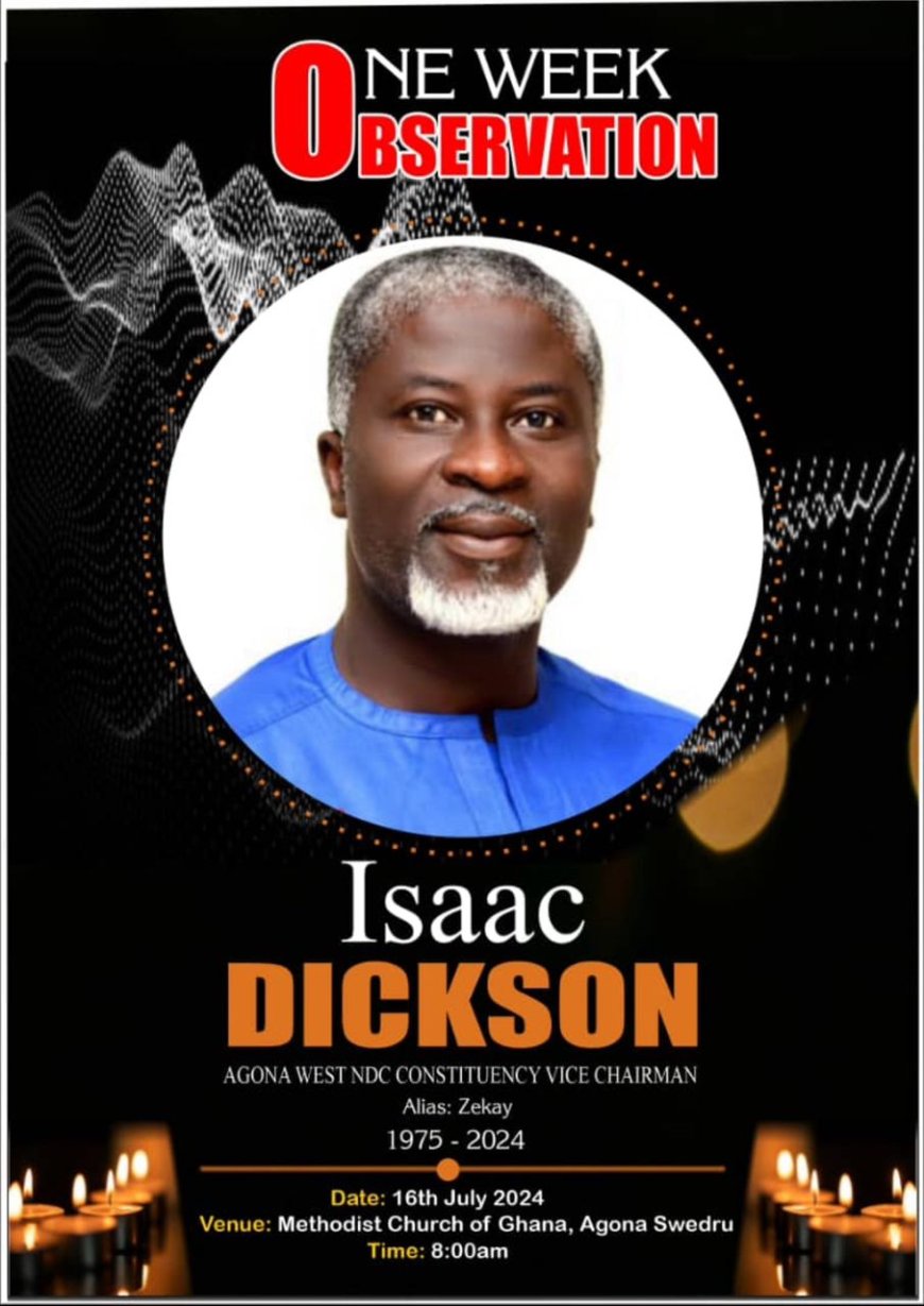 One Week Observation of Vice Chairman Isaac Dickson