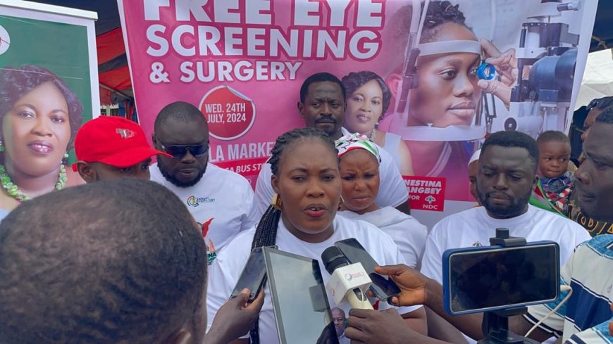 Obaapa Tina (NDC PC for Agona West)  free Eye screening and surgeries impacting a wider beneficiaries through.......